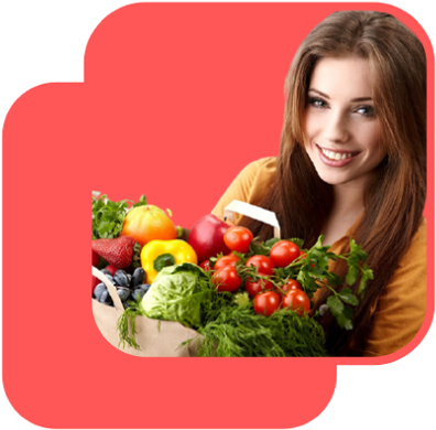 Image of woman holding a vegetable busket